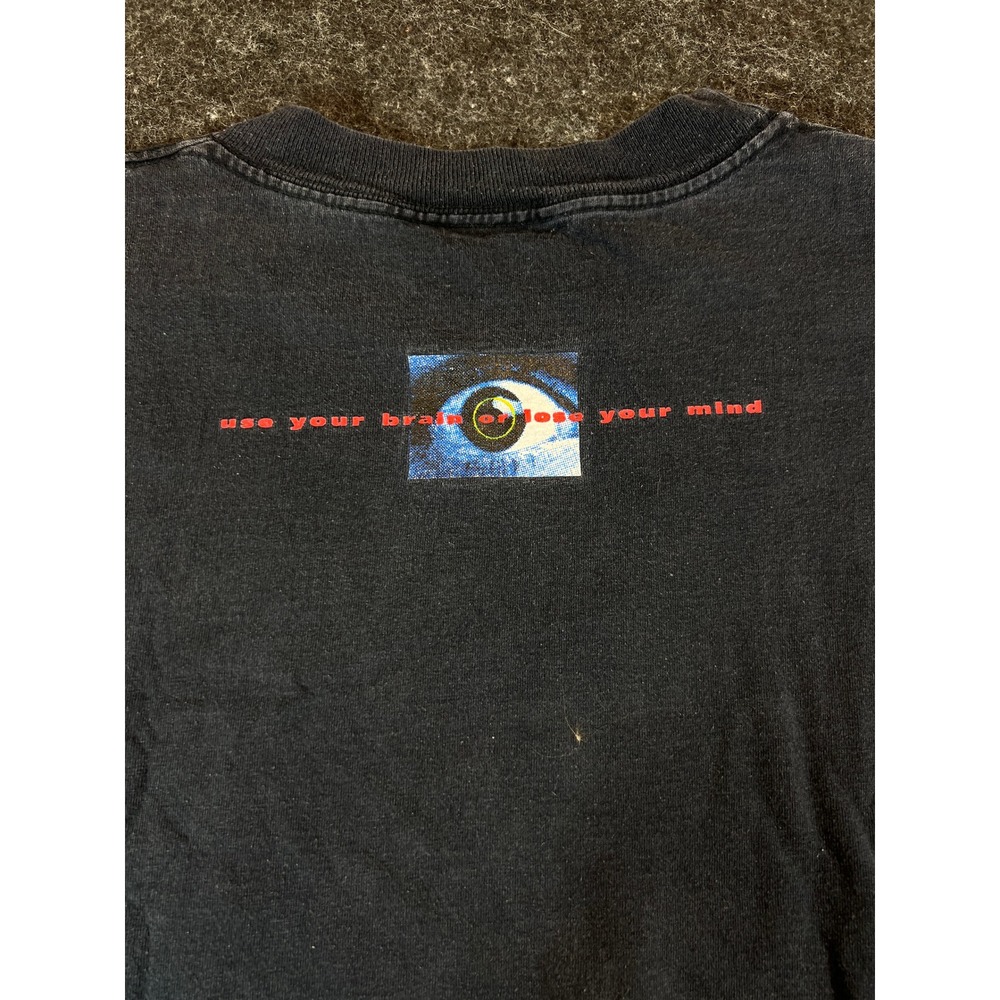 Vintage 90s Burn Cycle Biohazard Eye Video Game Promo T Shirt Mens Black XL
